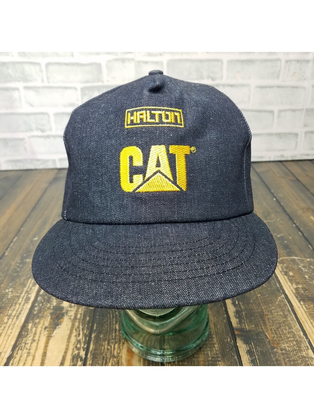 Vintage Halton CAT Hermann Marketing Snapback Cap Men's Denim Style